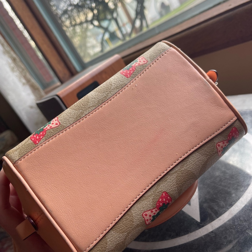Coach Strawberry Sydney Satchel in Tan and Pink - Picture 5 of 5
